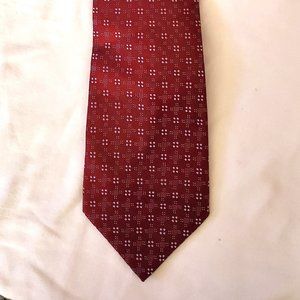 Calvin Klein tie, one size, red with patterns on it.